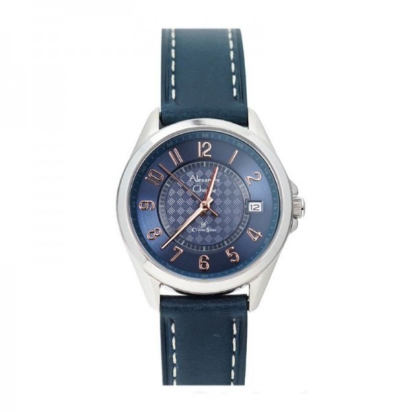 Alexandre Christie AC 8649 Silver Blue Leather Lady LDLSSBU